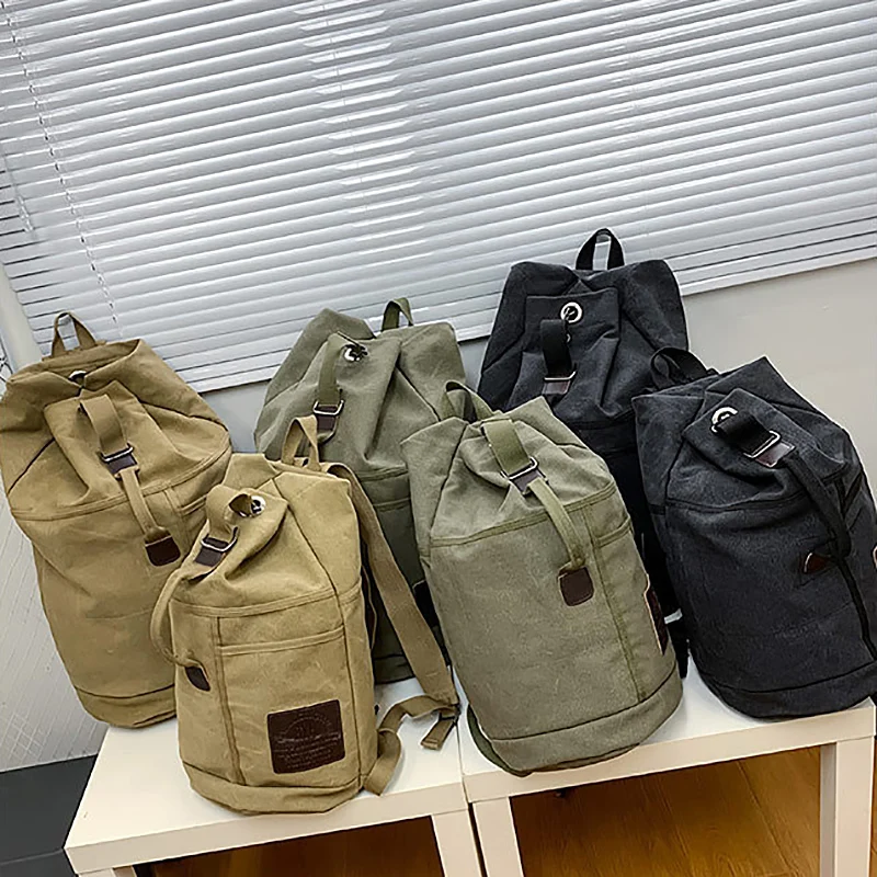 30L 60L Canvas Travel Backpack Men Gym Training Rucksack Large Capacity Men's Student School Fitness Sports Shoulder Bag X556A