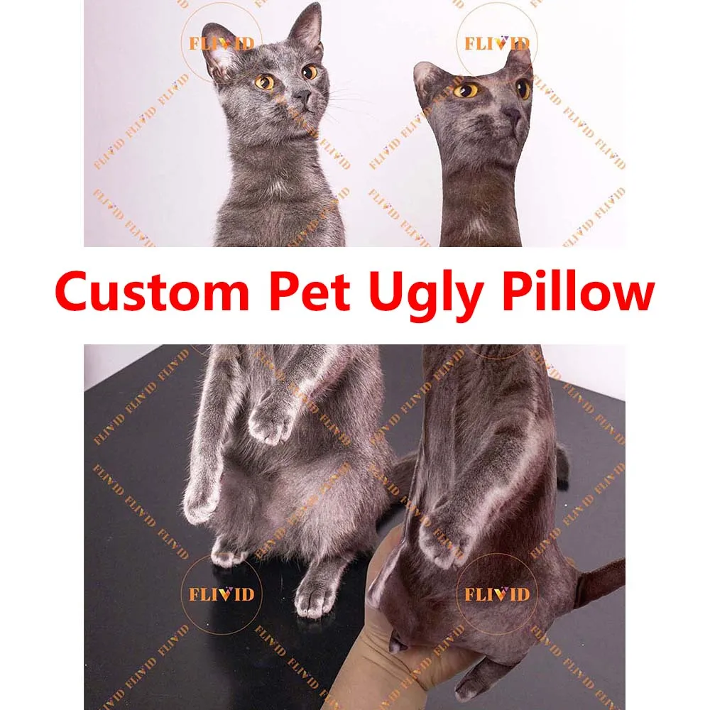 Custom 3D Pet Cat Ugly Pillow Personalized Dog Photo Pillow Animal Lover Memorial Cushion Creative Gift Sofa Throw Pillow 4