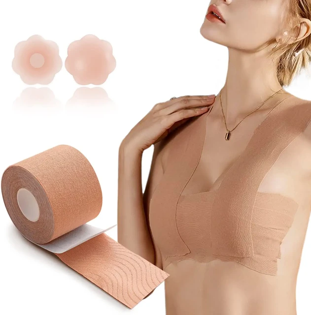 Cotton Elastoplast Body Tape Breast Lift Boob Tape Breathable Push Up Tapes  with Reusable Soft Silicone Covers - AliExpress