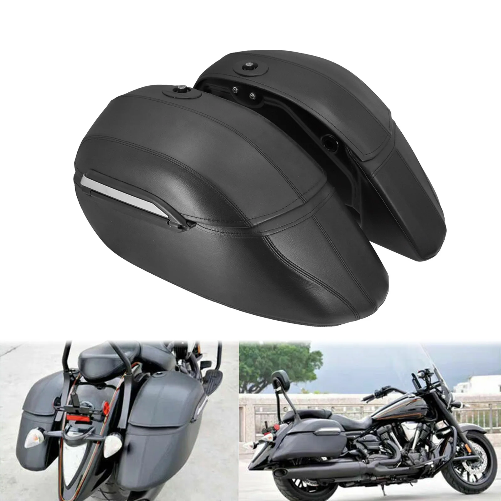 

Мотоциклетные аксессуары для Harley Kawasaki Suzuki Универсальный боковой ящик задний ящик кожаный боковой ящик большой боковой ящик