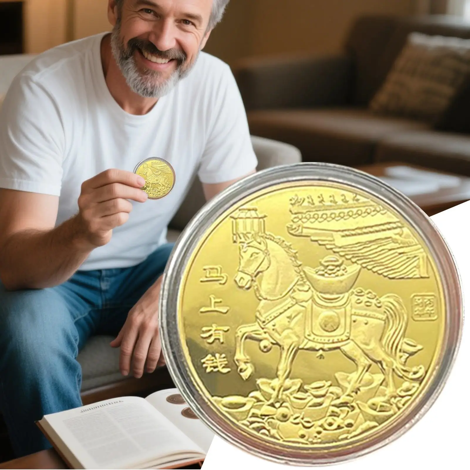 2026 Chinese New Year of Horse Golden Luck Coin Horse for Luck Decoration Coin Lucky Animal Horse Year Collectible Coin s