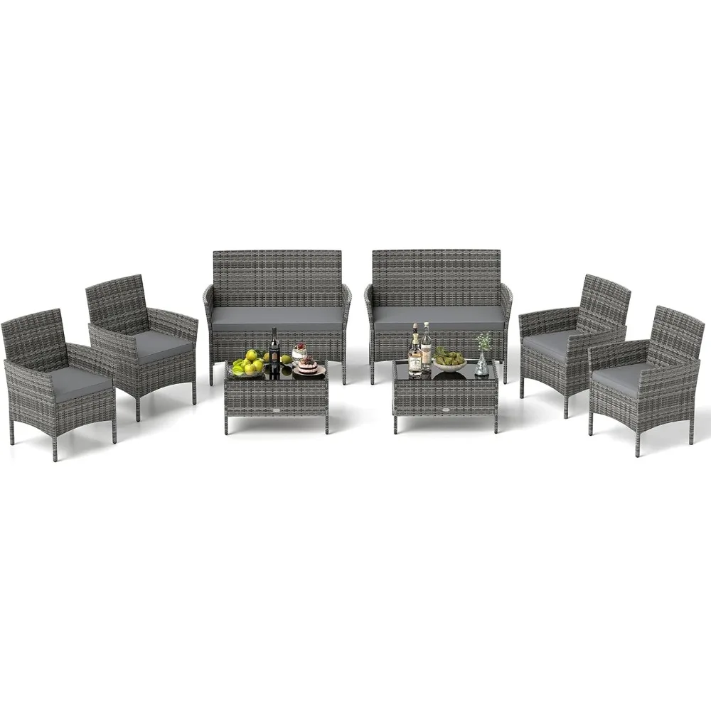 8-Piece Rattan Patio Set 1