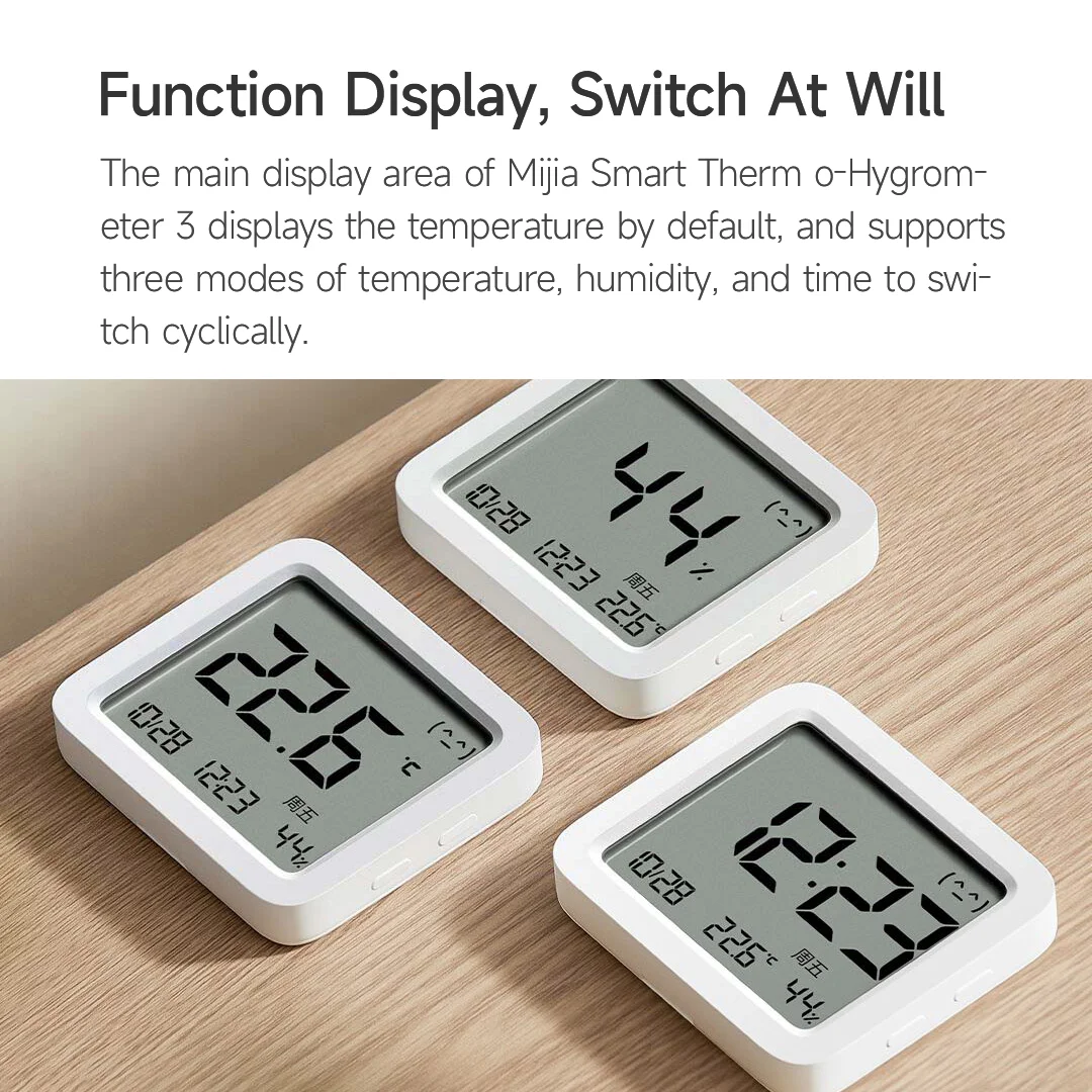 Xiaomi Mijia BT4.0 Horloge numérique électrique intelligente sans fil  Hygromètre intérieur et extérieur Thermomètre - Asmpick