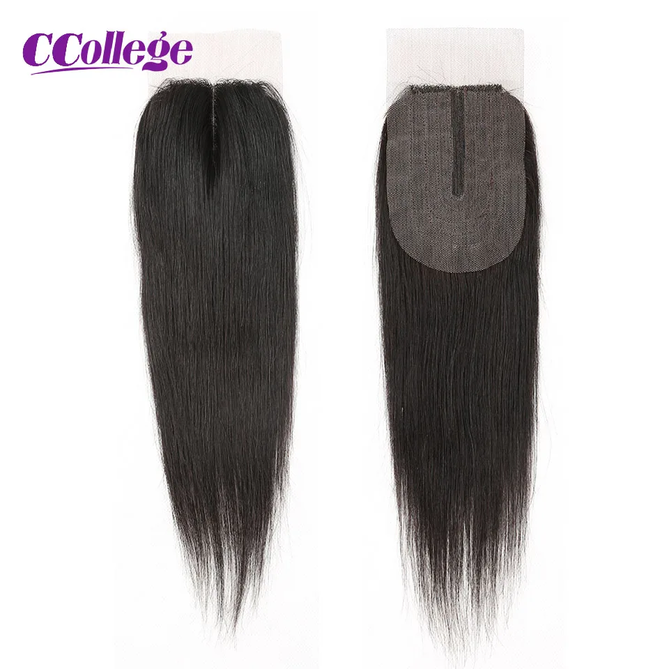 Straight Human Hair Lace Closure Only 2x4 Lace Closure T Middle Part Cheap Transparent Brazilian Remy hair human hair closure