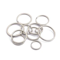 10pcs/lot 15 20 25 28 30 32 35mm Stainless Steel Flat Round Line Split Rings Blank Circle Keyring DIY Craft Keychain Accessories 1