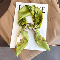 2023 Fashion Luxury Brand Designer Silk Scarf Square for Women Satin Shawls Scarves Hjiab Bandana Hair Band Wrist 70*70cm 5