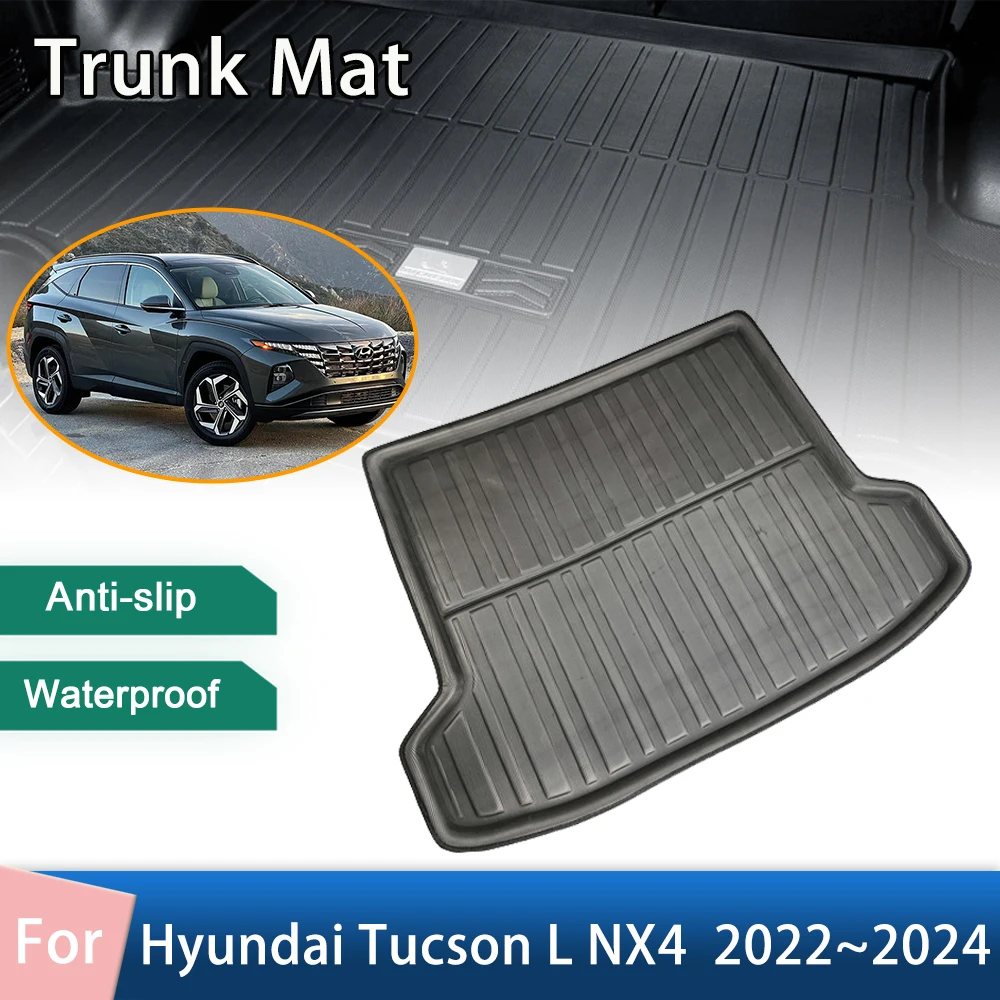 Car Rear Boot Cargo Mats for Hyundai Tucson L NX4 LWB 2022 2023 2024 Floor  Trunk Hybride N Line Waterproof Protect Accessories