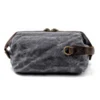 Canvas And Leather Men Toiletry Bag Water-resistant Dopp Kit For Travel Large Capacity Toiletries Bag Kit Functional Travel Bag 4