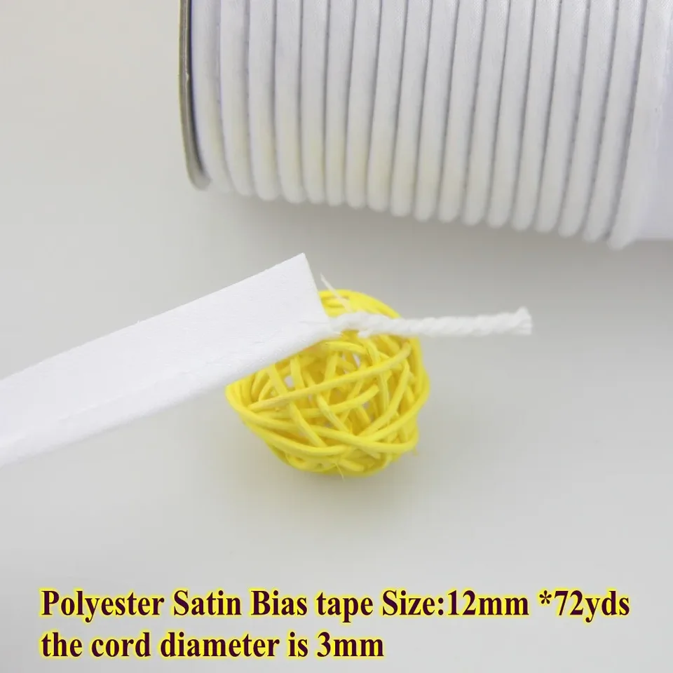 Passamaneria Satinata Con Cordino - PEPPERLONELY 5m X 12mm Per Cucito E Tappezzeria, Colore Crema
