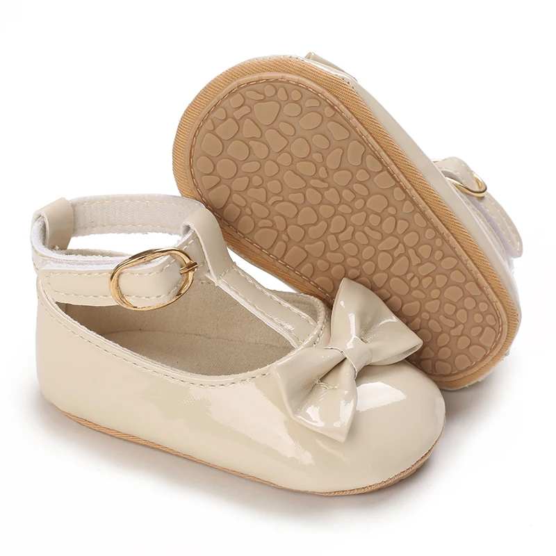 Retro Princess Shoes Newborn Anti Slip Rubber Sole Walking Shoes Elegant Bow Girl's Baby Korean Small Leather Shoes 2