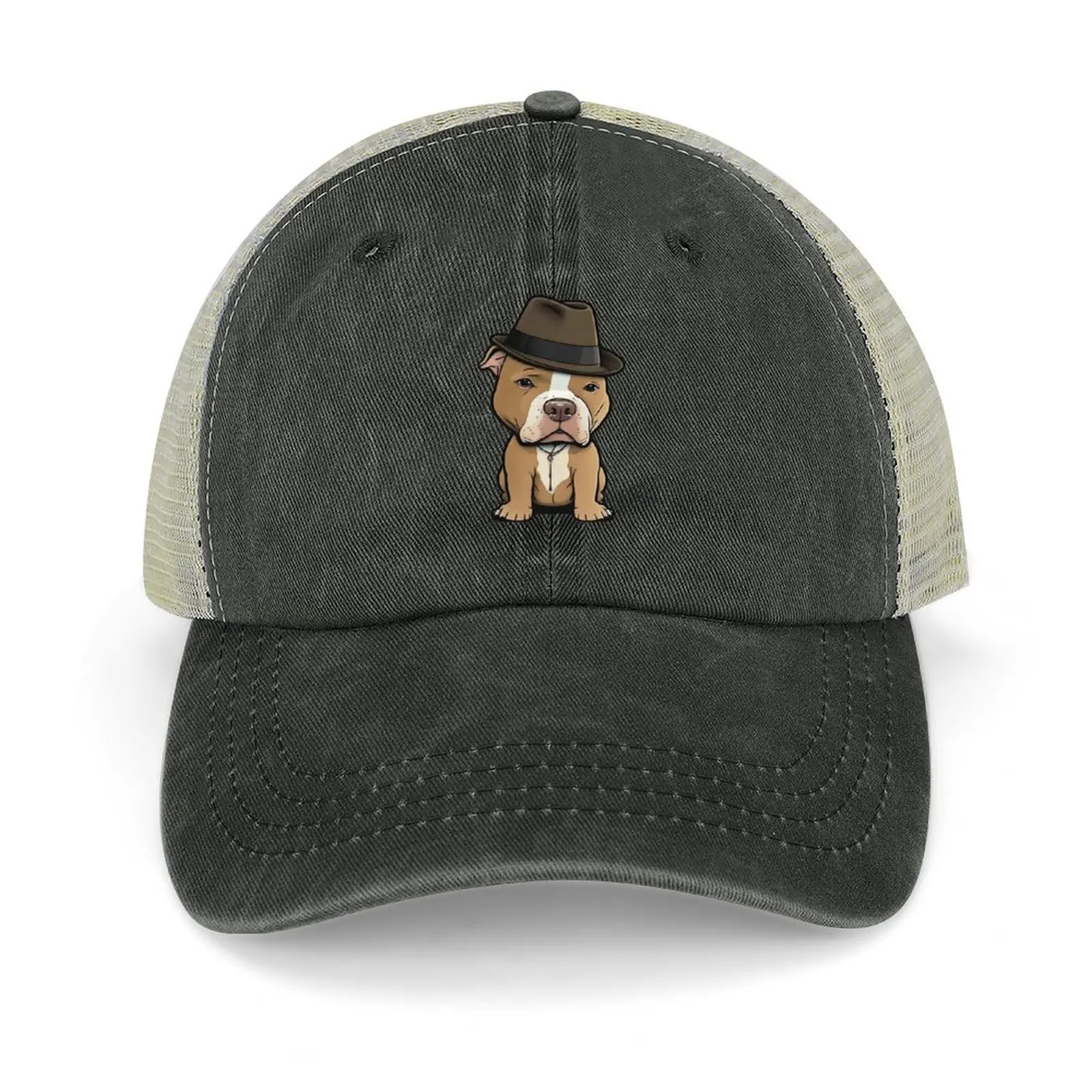 

Pitbull in a Fedora Cowboy Hat western Hat Luxury Brand cute Hat Luxury Brand Men's Hats Women's