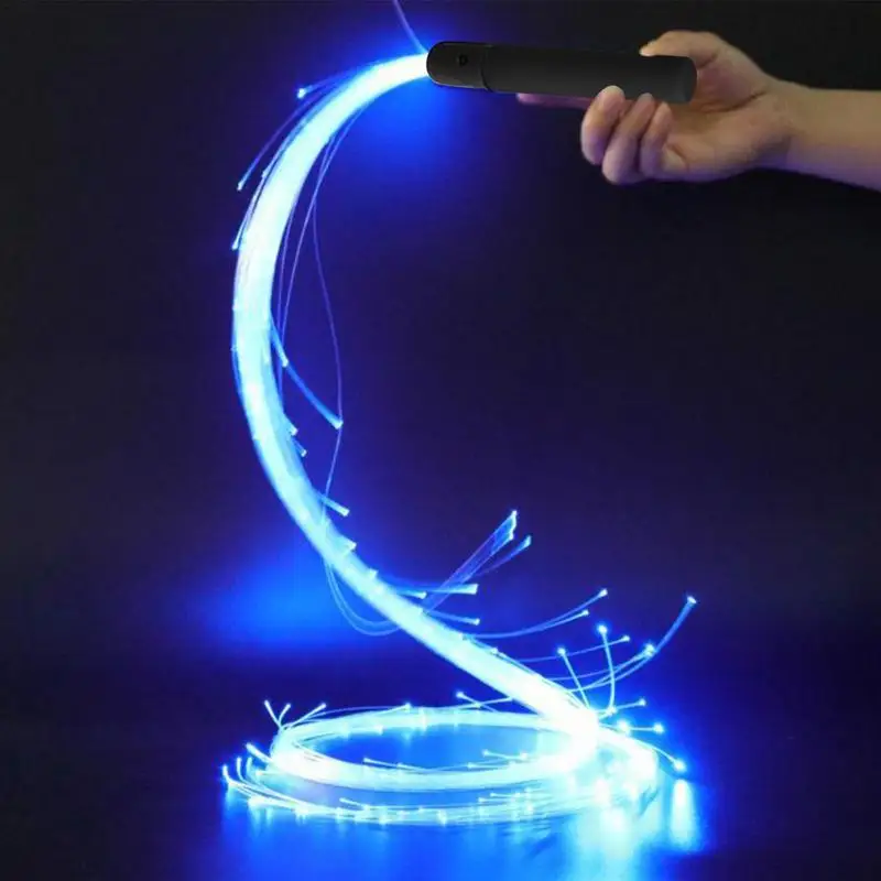 Fiber Optic Whip 360 Degree Rotating Light Up Dance Rave Accessories Reusable Battery For Music Festival Dancing Whips for fiber optic whip