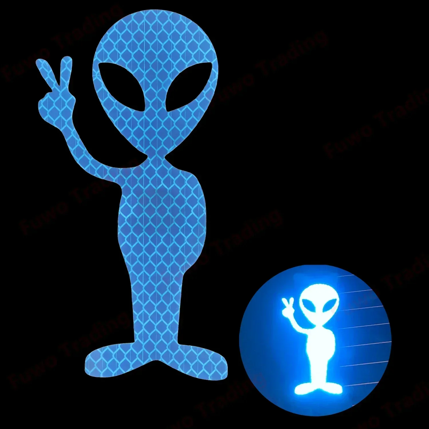 Decoration Sticker Motorcycle Car Alien Reflector Stickers Motorbike Decorative Accessory High Reflective Stickers