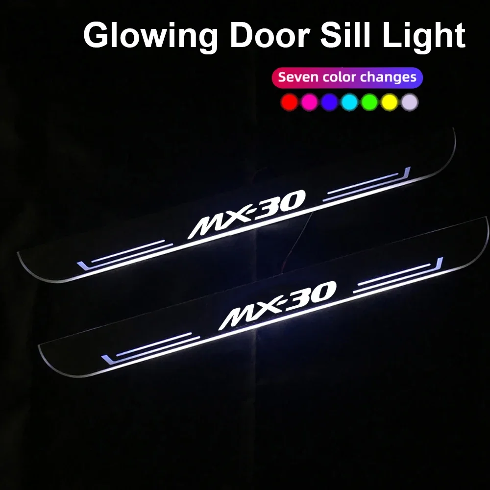 Car Welcome Door illuminated Sill Light Lamp LED Pedal Decoration for MAZDA MX30 Accessories