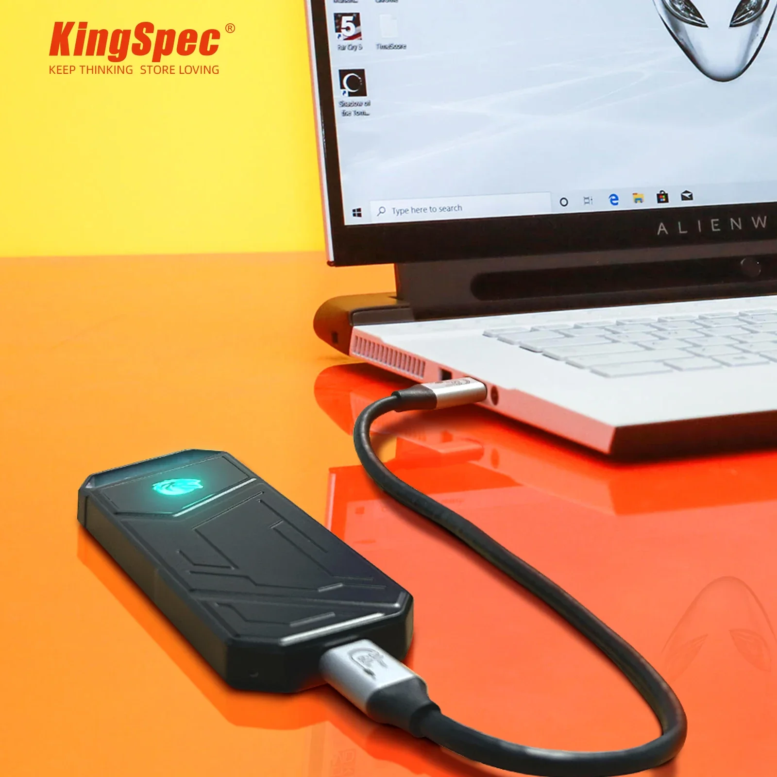 KingSpec NVMe SSD 512GB 500GB 1TB 2TB External Hard Drive 20gbps Type C USB 3.2 RGB Portable Disk Disco Duro Externo for Laptop external hard drive
