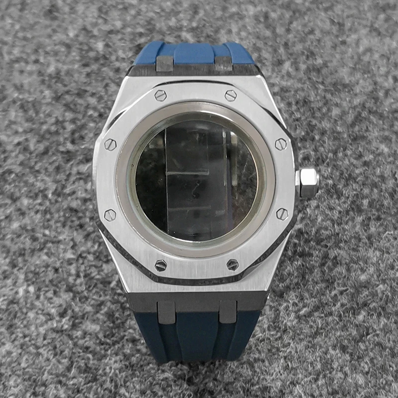 41mm hochwertiges 316L Edelstahlgehäuse + Armband + Ring Saphirglas Uhrengehäuse passend für NH35/NH36 Automatikwerk Zubehör – Detail 9
