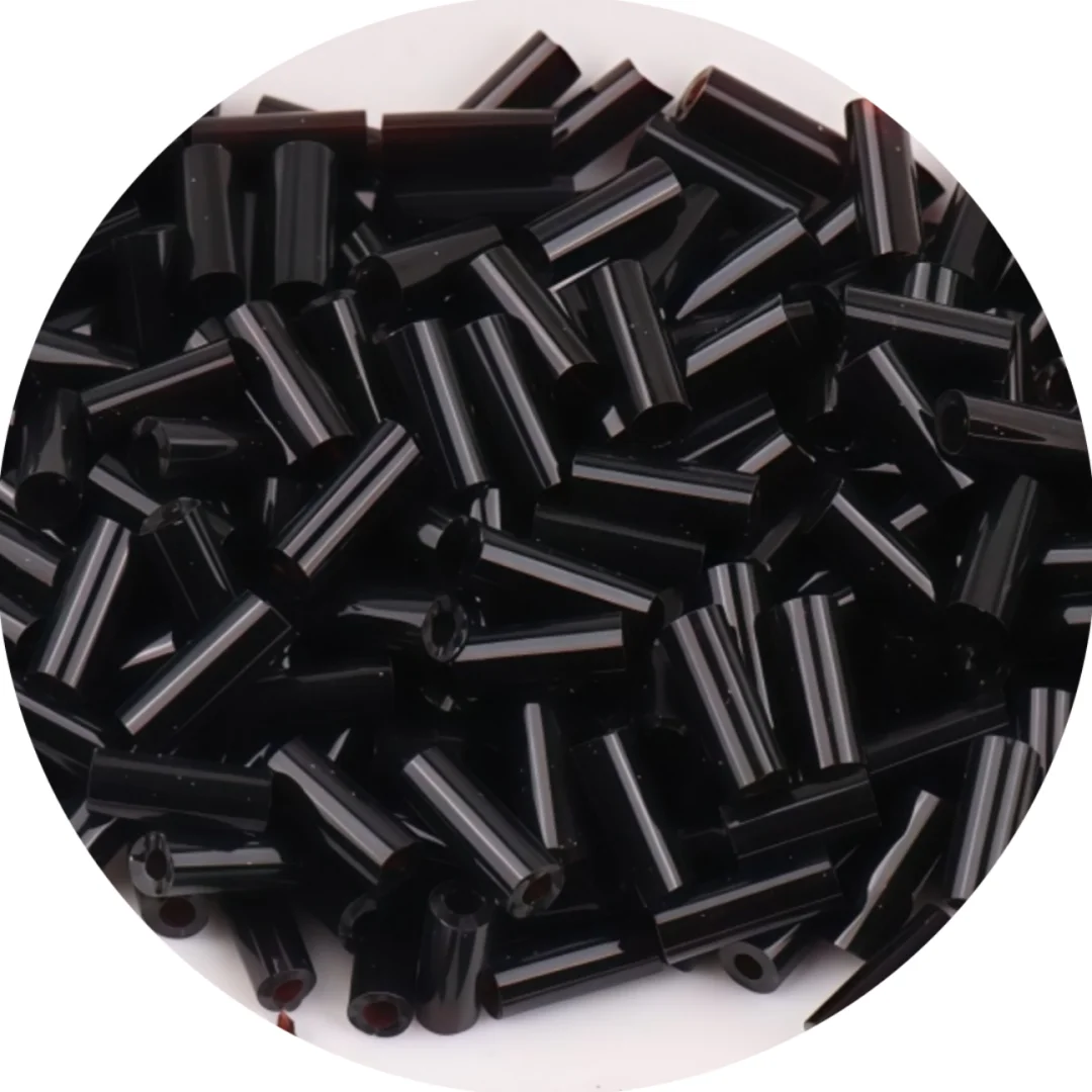 Premium Silver Core Glass Tube Beads for DIY Embroidery and Crafts