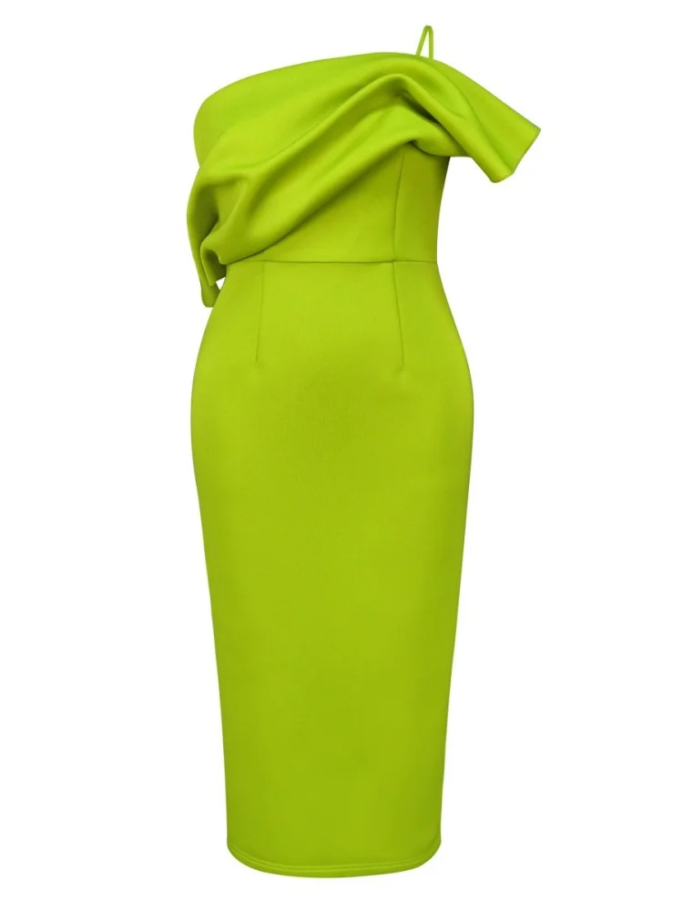 Wmstar Dress Women Wholesale New Solid Color Sexy Halter with A Layered Party High Waisted Dresses Summer 2025 One Pieces