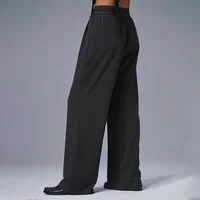 AI Yoga Suit Up Trouser (Regular) Fashionable Loose Straight Leg Suit Pants Elastic Belt Comfortable Lightweight Pants 1