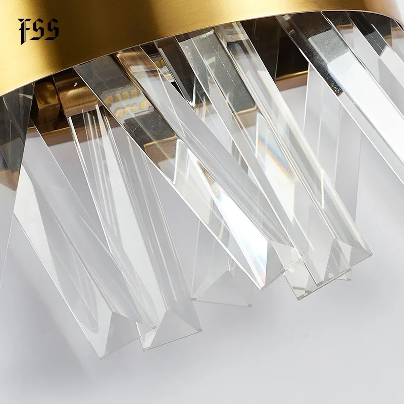 Luxe Crystal Wandlampen Gouden Lamp Led-lampen Armaturen Voor Slaapkamer Woonkamer Indoor Lustre Ac 110V 220V