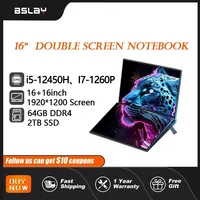 Laptop 16+16inch Intel Core i7-1260P/i5-12450H Dual Screen 64GB DDR4 2TB SSD 4.7GHz HD Camera Touchscreens Lightweight Notebook 1