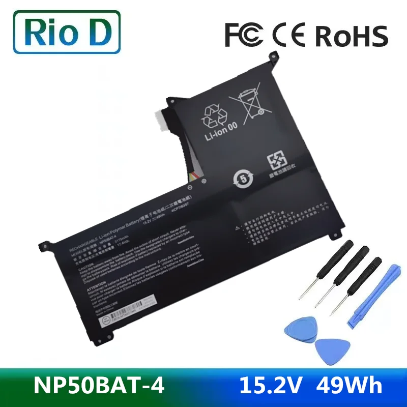 Bateria do Portátil para Clevo 15.2v 3175mah 49wh 4icp7 60 57 para Thunderobot 911 Série 911m107508g Np50bat4