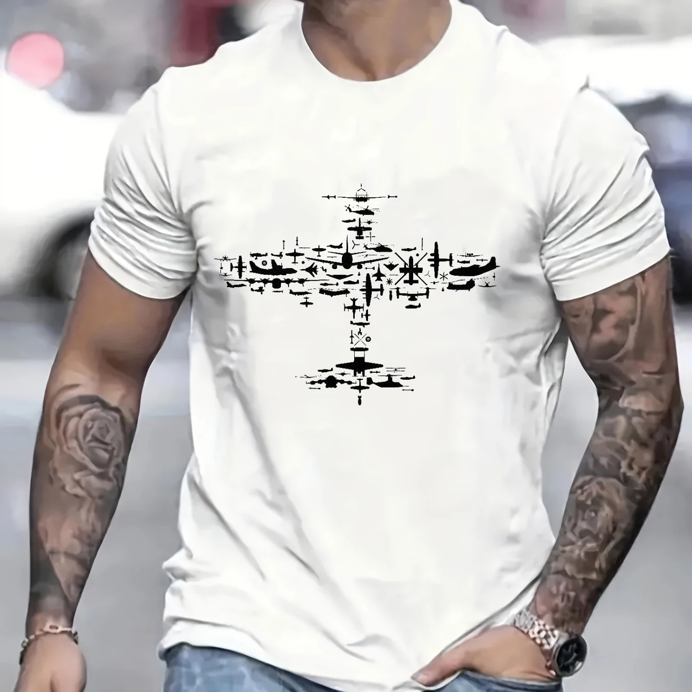 

Fighter Plane Harajuku T Shirt Fashion 2024 Men Clothing Oversized Graphic T Shirt Mens Clothes Unisex Shirts Chemise Homme