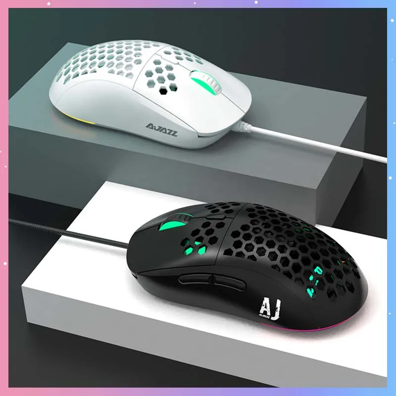 

AJAZZ AJ380/AJ380R Wired Gaming Mouse RGB 12400 DPI Adjustable Mouse Hollow out design Computer Mice For Laptop PC Gamer Gift