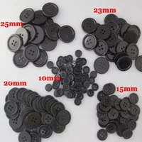 NBNVWO 4-Holes Black Shirt Buttons Black 9MM To 25MM 50Pcs/Lot Garment Accessories Decorative Craft DIY Sewing Supplies 1