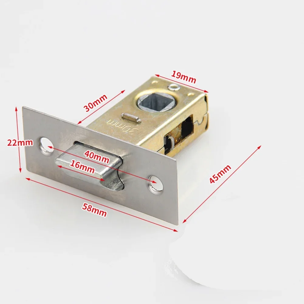 Tubular Latch Toilet Lock Core 30/35/40/45mm Zinc Alloy Flat Mortice Door Tubular Latch Internal Bolt Facility Hardware
