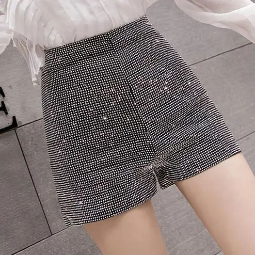 

Nightclub DJ Dance Shorts Rhinestone Cover Women Pants Shiny Sping