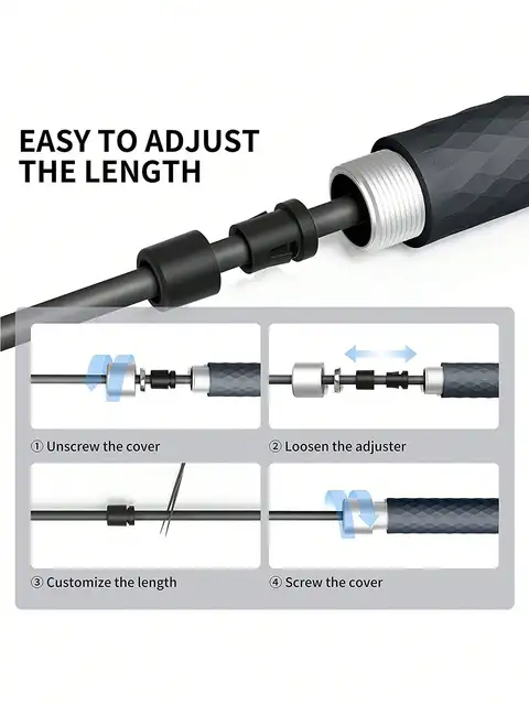 Adjustable Weighted Jump Rope for Adults, 3M Long Speed Rope with Detachable Weights & Aluminum Handle for Boxing Fitness 5
