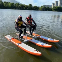 Vélo gonflable portatif de bateau de pédale pour l'équipement de loisirs d'exercice d'amusement d'eau d'été pour le parc aquatique d'équitation en plein air résidentiel 2