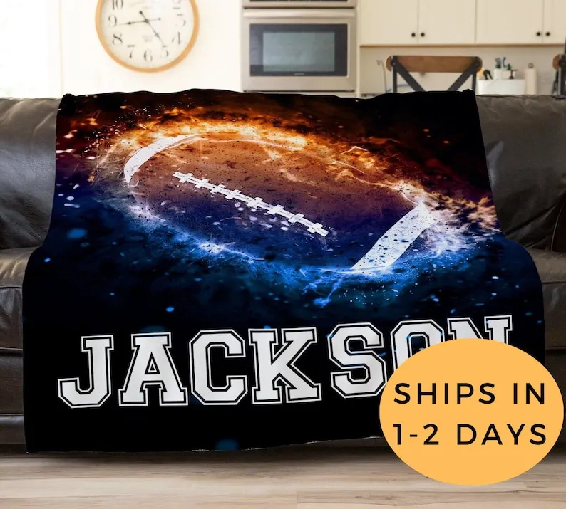 

Personalized Football, Football Coaches Gifts, Personalized Blanket For Adults, Custom Blanket Personalized, Football Background