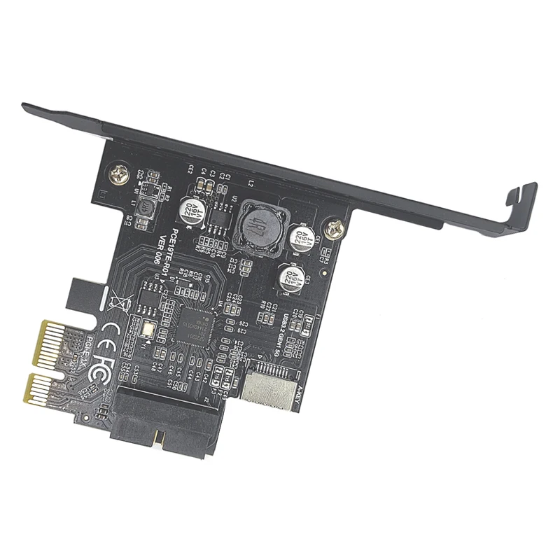 Pci Express 2.0 x1 Usb 3.2 Gen1 19pin Mais Tipo-e Cartão de Expansão Pcie Frente Tipo-c Adaptador Riser Tipo-e Usb3.2 A-key 5gbps Cartão Novo - Imagem 5