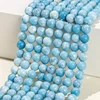 Natural Stone Sea Blue China Larimar Bead Round Loose Spacer Dyed Color Bead For Jewelry Making Diy Bracelet Neckace Accessory 2