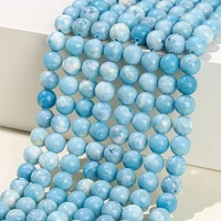 Natural Stone Sea Blue China Larimar Bead Round Loose Spacer Dyed Color Bead For Jewelry Making Diy Bracelet Neckace Accessory 2