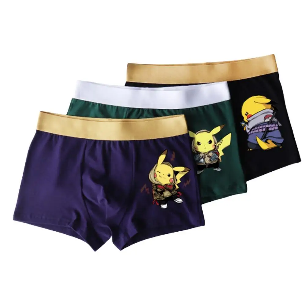 

Anime Pokemon Pikachu Flat Angle Underpants Kids Boys Cartoon Popular Trendy Youngsters Pure Cotton Breathable Underwear