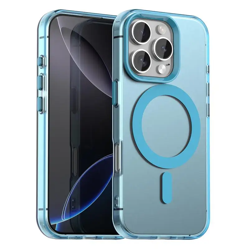 Luxury Magnetic Frosted Military-Grade Protective Case with Camera Frame and Magsafe Compatibility
