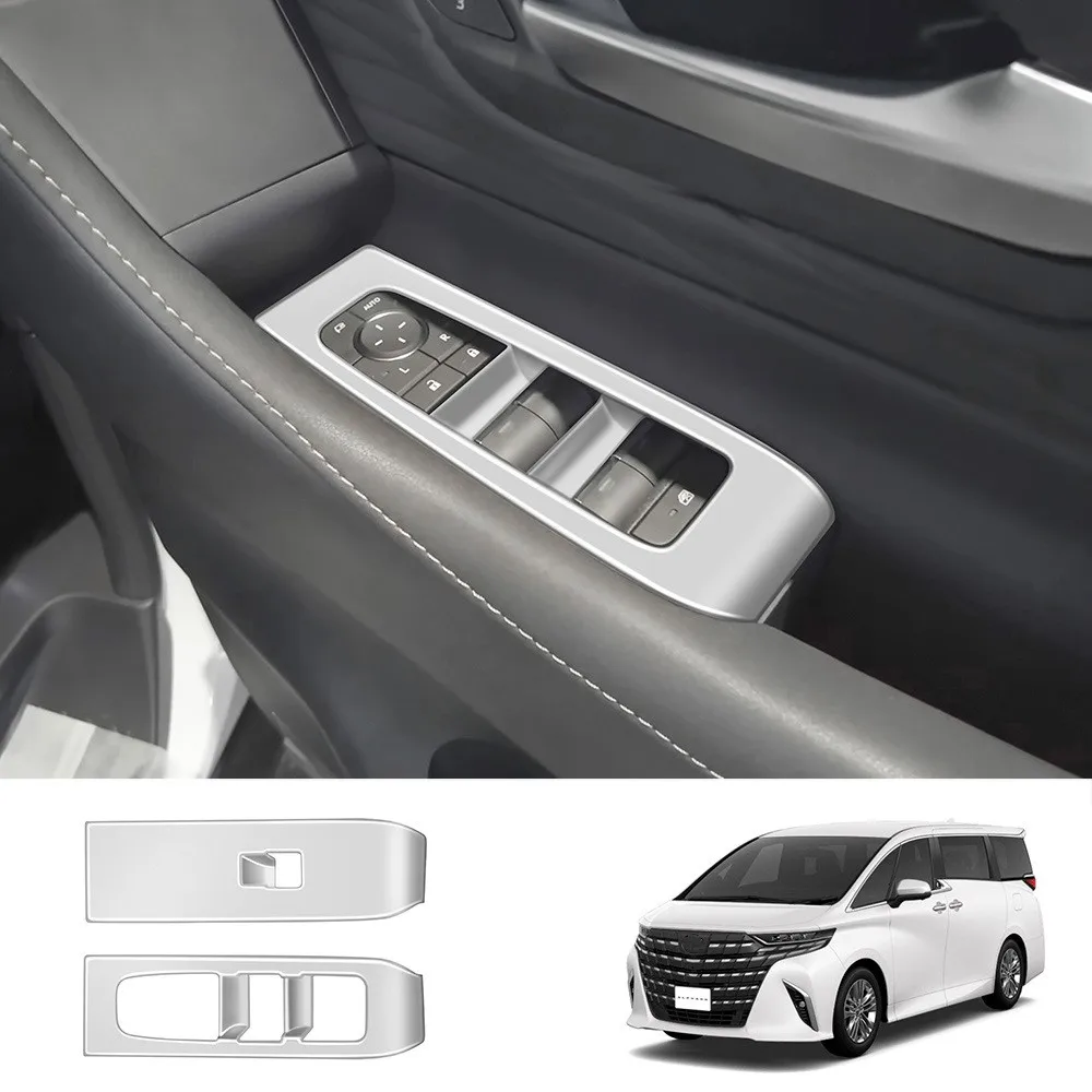 

Car Armrest Door Window Glass Lift Switch Button Panel Cover ABS Anti-Scratch Sticker For Toyota ALPHARD/VELLFIRE 40 Series RHD