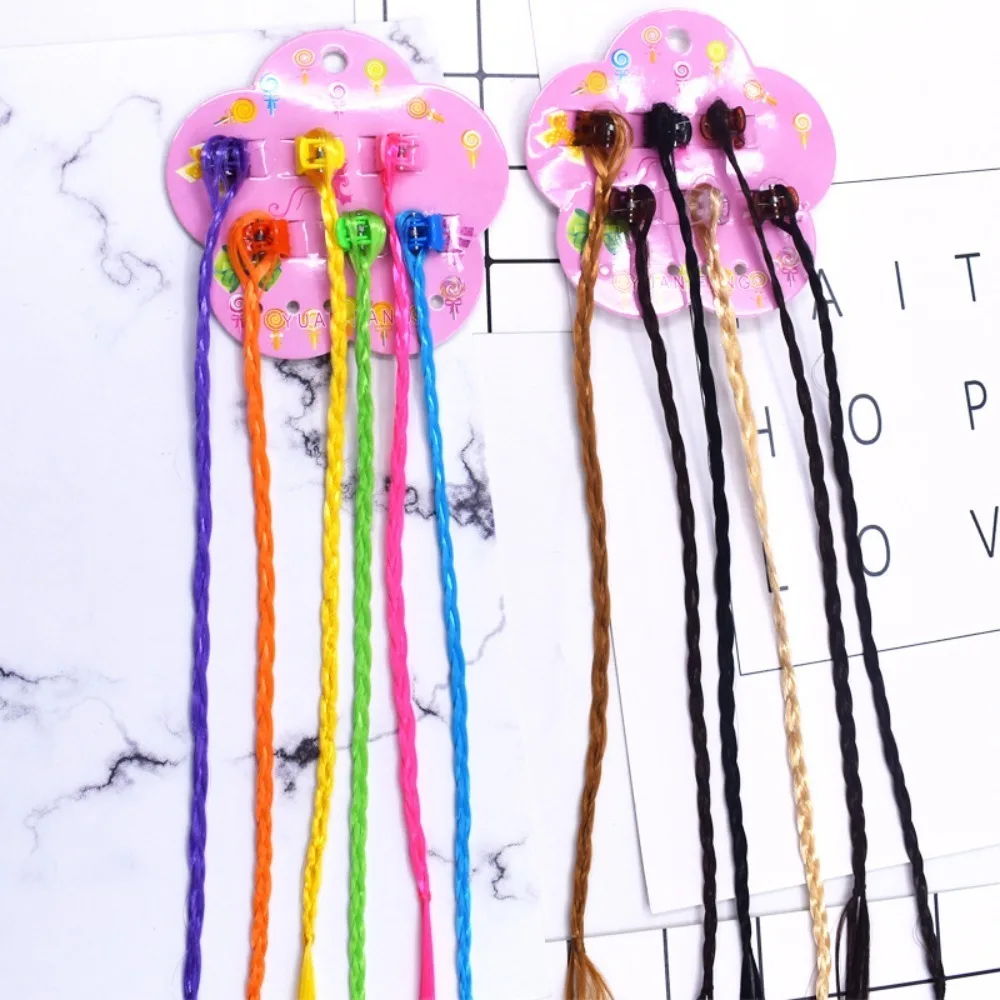 Colorful Hair Extensions Clip for Kids Girls DIY Hair Accessories
