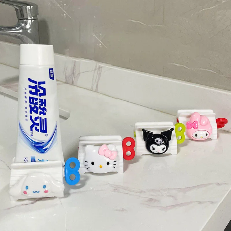 

Kawaii Squeezing Toothpaste Booster Cartoon Sanrioed Anime Series Cinnamoroll My Melody Kuromi Perforated Free Toothpaste Shelf
