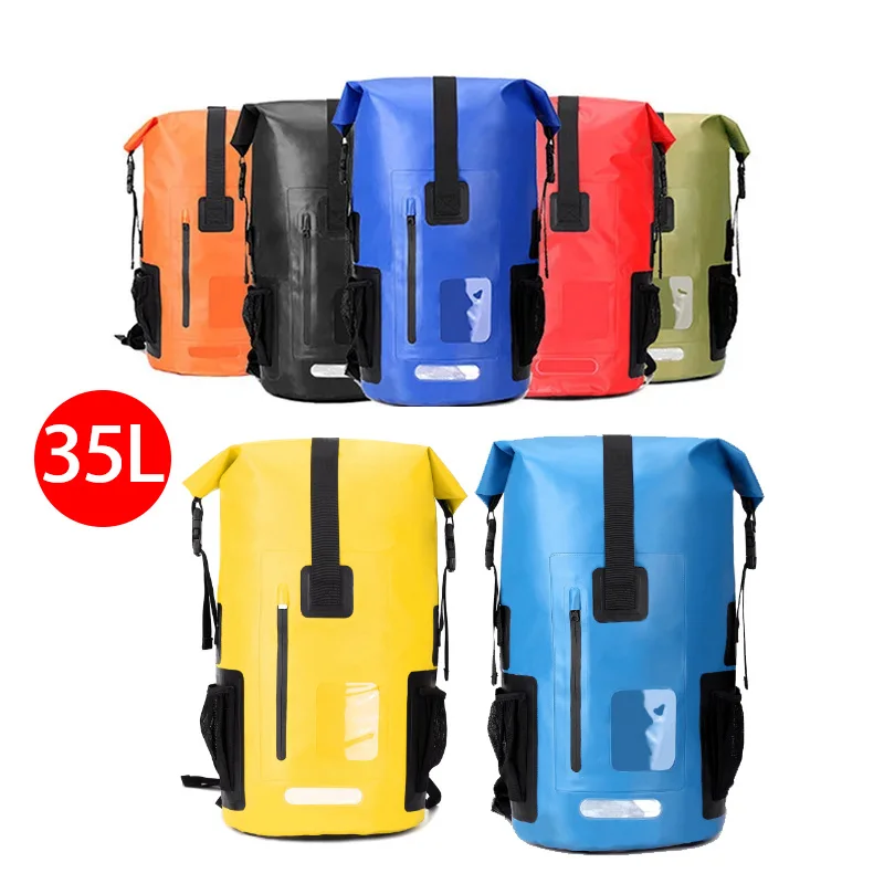 35L PVC Waterproof Dry Bag Outdoor Sports Lightweight Climbing Swimming Boating Kayaking Camping Beach Floating Storage Backpack