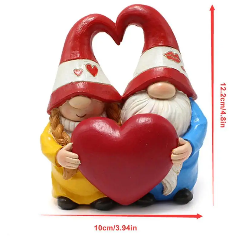 Gnome Figurine カップル像 約26cm Hand-Painted Adorable Fishing Gnome Couple Statue - 6 x 8.75 x