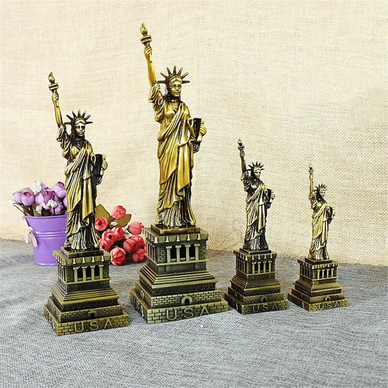 1pc 15cm 미국 자유의 여신상 모델 장식 금속 공예 홈 오피스 창 디스플레이 장식 크리스마스 선물