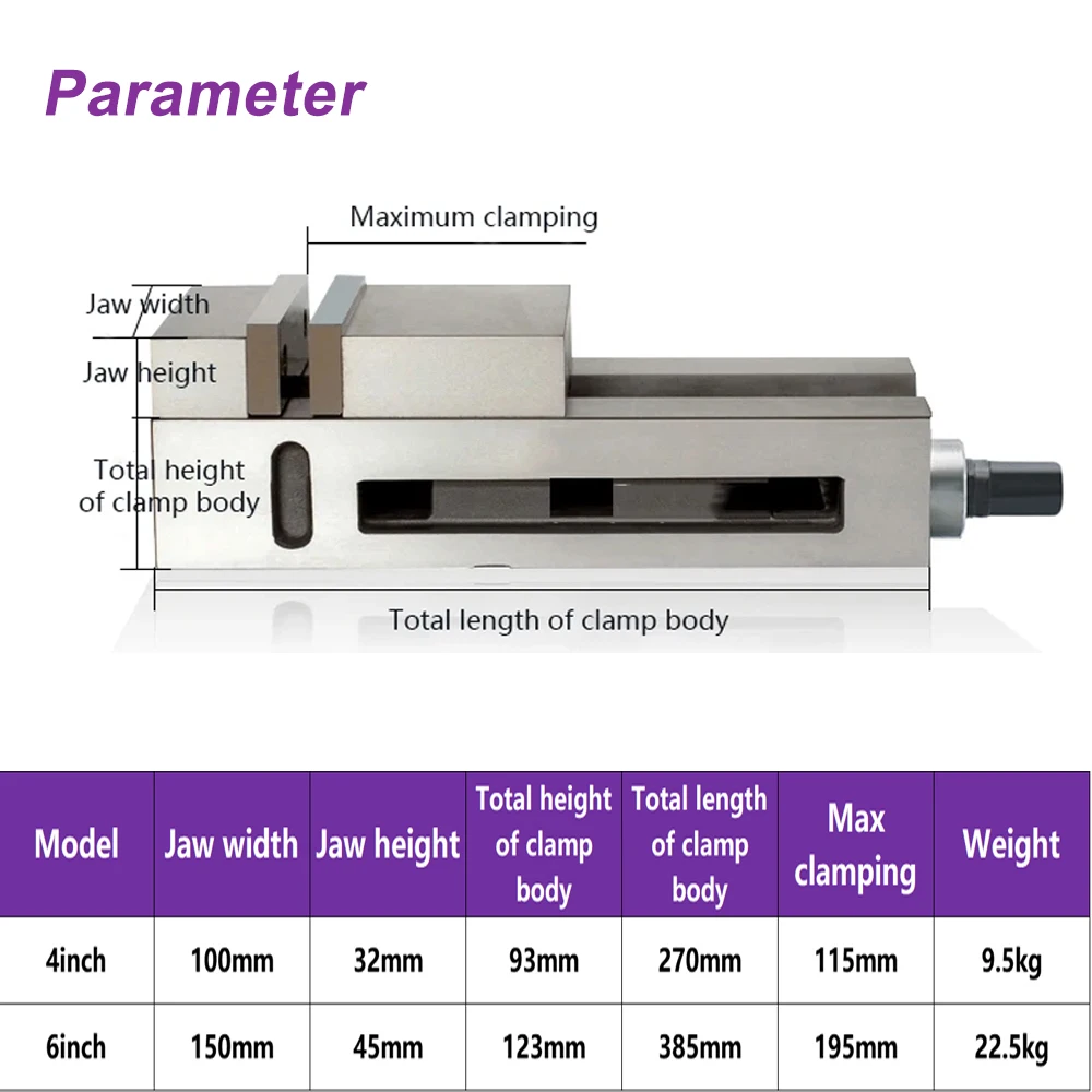 MHCN 4 Inch Precision One-Piece Vise Heavy-Duty Chuck Machine Tool Special Integrated Angle-Fixed Smooth for Milling Machine CNC 2