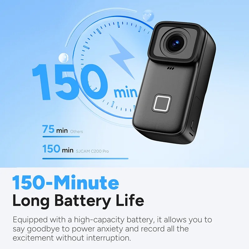 SJCAM C200 Pro 4K 액션 카메라 (휴대용 바디, 5M 방수, FHD, 6축 자이로, 비디오 바디, 5G WiFi, 야간 투시 기능 탑재) 스포츠 DV