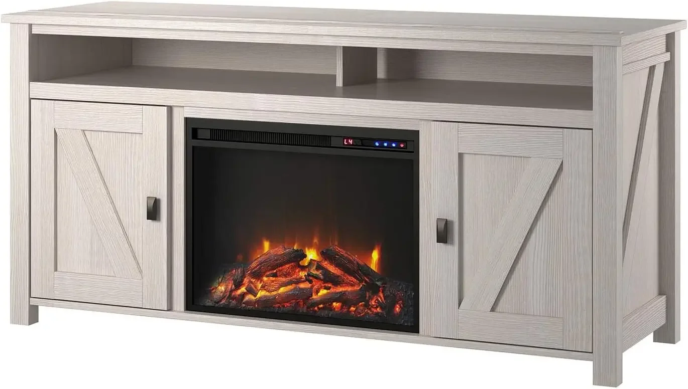American Farmington Fireplace TV Console, Console for s up to 60 ", Ivory Pine