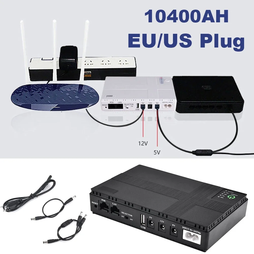 Mini UPS Router Optical Cat Adapter Uninterruptible Power Supply DC Backup Power Supply AC 110V 220V to DC 5V 9V 12V 15V 24V
