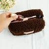Cute Plush Makeup Bag Stylish And Simple Lamb Wool Travel Makeup And Wash Bag Large Capacity Coin Purse Stationery Storage Bag
